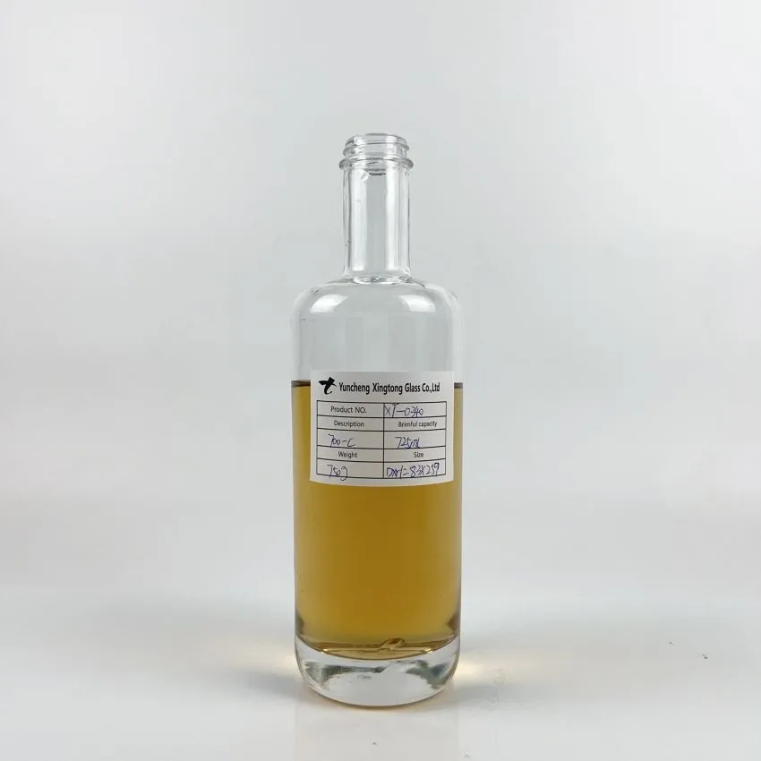 700ml 750g Chai thủy tinh đựng rượu Vodka Whisky Brandy Gin có vai phẳng đáy dày thanh lịch tròn có nắp vặn