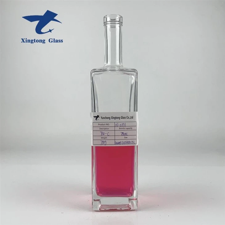 750ml Square Whiskey Glass Bottles